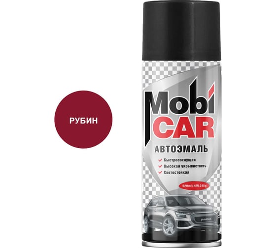 Изображение товара Аэрозольная автоэмаль Mobicar 520 мл 110 рубин 0501-110 MC