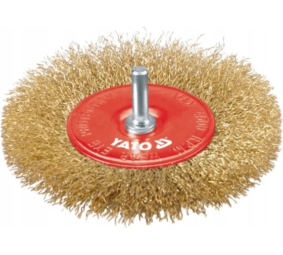 Изображение товара Щетка-крацовка торцевая со стержнем 100 мм, латунь YATO YT-4757