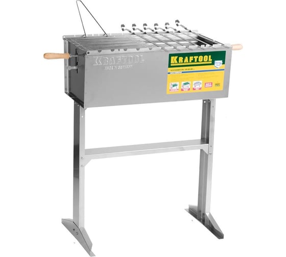 Изображение товара Стационарный мангал KRAFTOOL EXPERT 300x600x800 мм, 6 шампуров, 1 решетка 68320