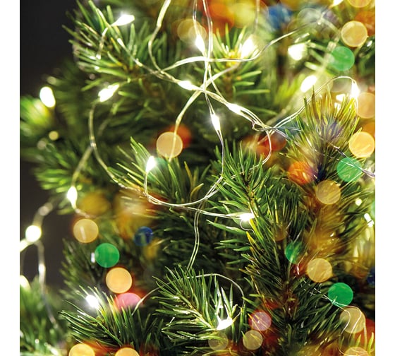 Изображение товара Линейная статичная гирлянда FERON CL576 Роса, 10м USB 5000K, прозрачный шнур, 48187