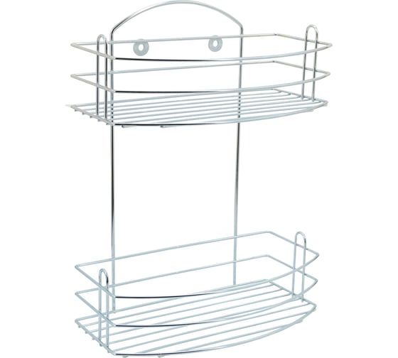 Изображение товара Полка для ванной Rosenberg 2-х ярусная навесная RUS-385295-2Zn