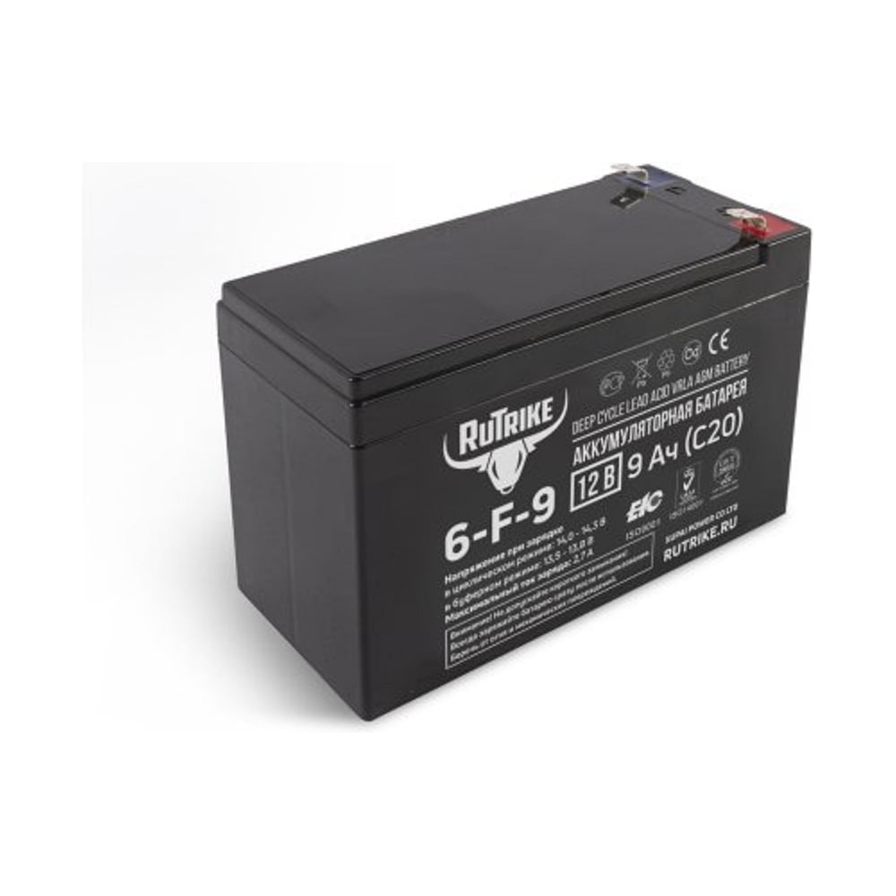 Изображение товара Аккумуляторная батарея Rutrike 6-F-9 (12V9A/H C20) 023273 Изображение товара Аккумуляторная батарея Rutrike 6-F-9 (12V9A/H C20) 023273