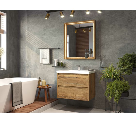 Изображение товара Подвесная тумба Brevita Dallas - 60 2 ящ. ДСП (Дуб Галифакс) DAL-01060-074П