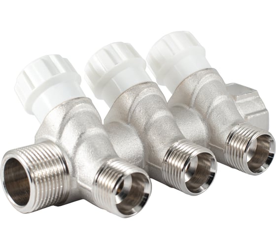 Изображение товара Коллектор с регулировочными вентилями PROFACTOR в/н 3/4" х 3 вых 1/2"нар PF MV 268.3