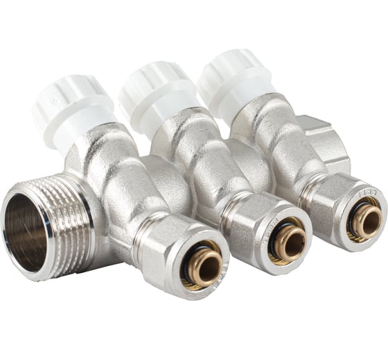 Изображение товара Коллектор с регулировочными вентилями PROFACTOR в/н 1"х3 вых 16 цанга PF MVP 269.3C