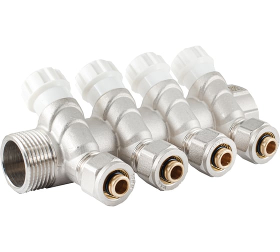 Изображение товара Коллектор с регулировочными вентилями PROFACTOR в/н 1"х4 вых 16 цанга PF MVP 269.4C