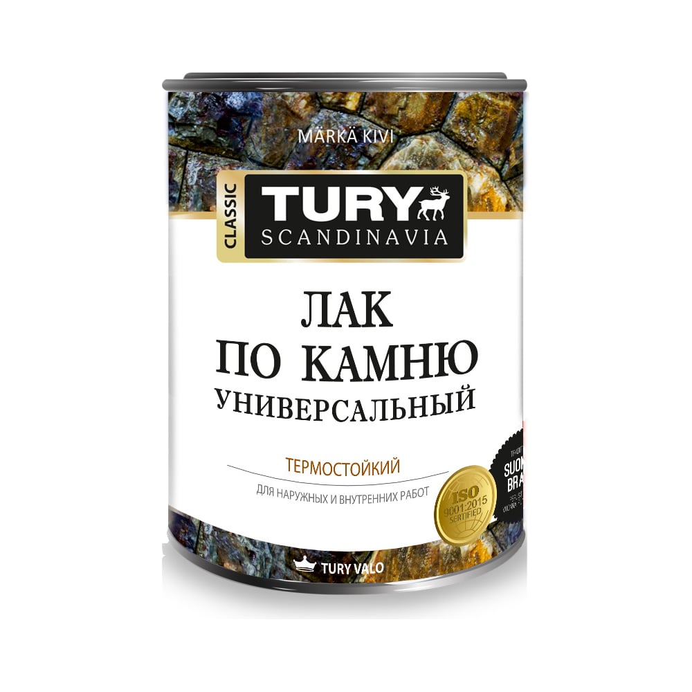 Изображение товара Универсальный термостойкий лак по камню TURY 0,9 л защитный и декоративный