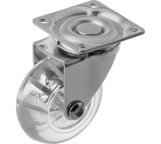 Изображение товара Мебельное полиуретановое прозрачное колесо А5 44075S 75 мм, 50 кг 1006419