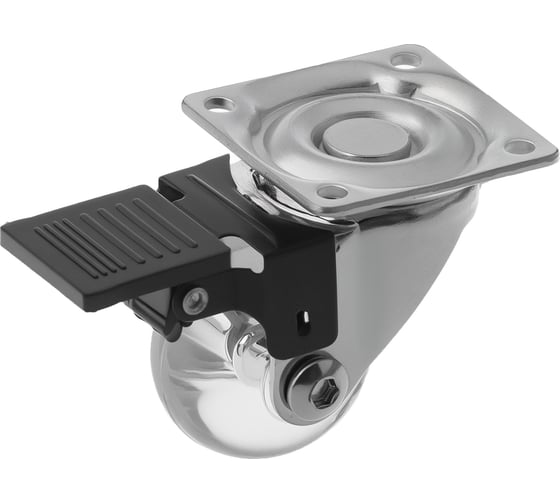 Изображение товара Мебельное полиуретановое колесо с тормозом А5 44050Sb 50 мм, 30 кг 1006421
