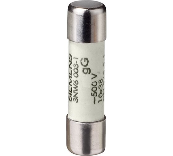 Изображение товара Цилиндрическая плавкая вставка Siemens GG Без индикатора 10x38 ММ, 500В, 4А 3NW60041