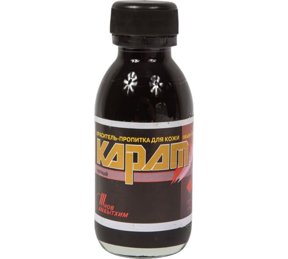 Изображение товара Краситель-пропитка для кожи НОВБЫТХИМ Карат, черный, флакон 100 мл 1226