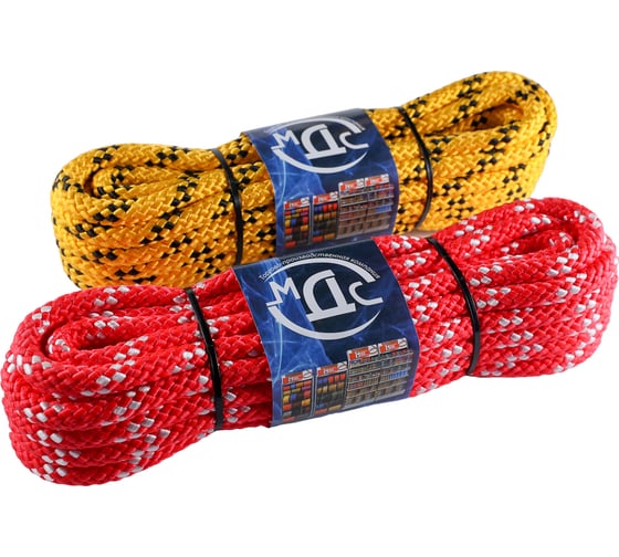 Изображение товара Плетеный полипропиленовый канат ТОРГОВО-ПРОИЗВОДСТВЕННАЯ КОМПАНИЯ МДС 12 мм, 16 прядей, 10 м 7930050321318