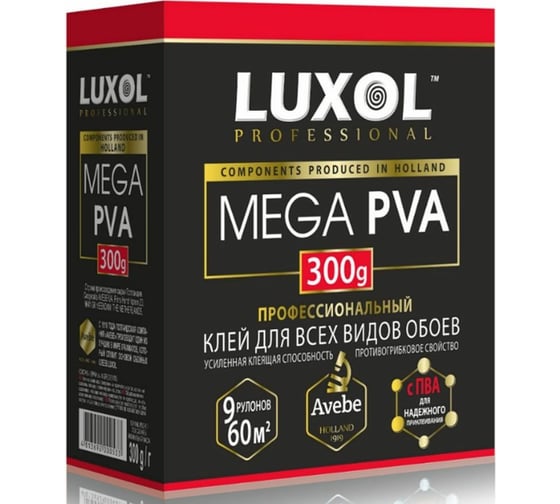 Изображение товара Обойный клей LUXOL MEGA PVA (Professional) 300г.