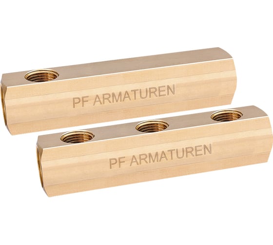 Изображение товара Коллектор PROFACTOR латунный, односторонний в/в 3/4" х 3 вых 1/2"вн PF MF 258.3