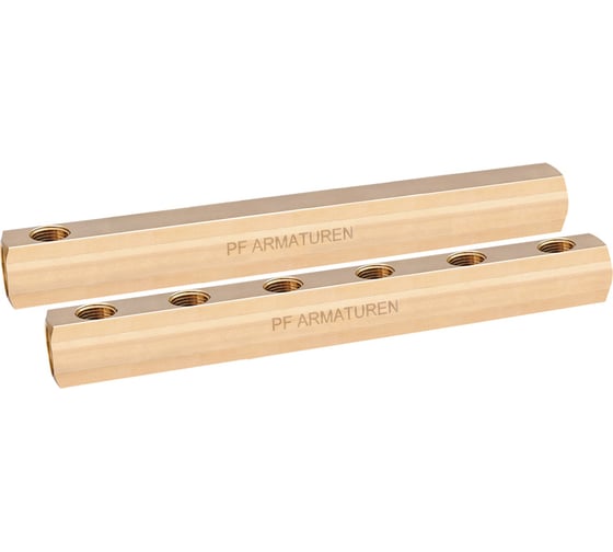 Изображение товара Коллектор PROFACTOR латунный, односторонний в/в 3/4" х 6 вых 1/2"вн PF MF 258.6