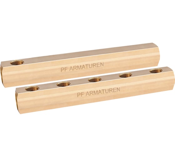 Изображение товара Коллектор PROFACTOR латунный, односторонний в/в 3/4" х 5 вых 1/2"вн  PF MF 258.5