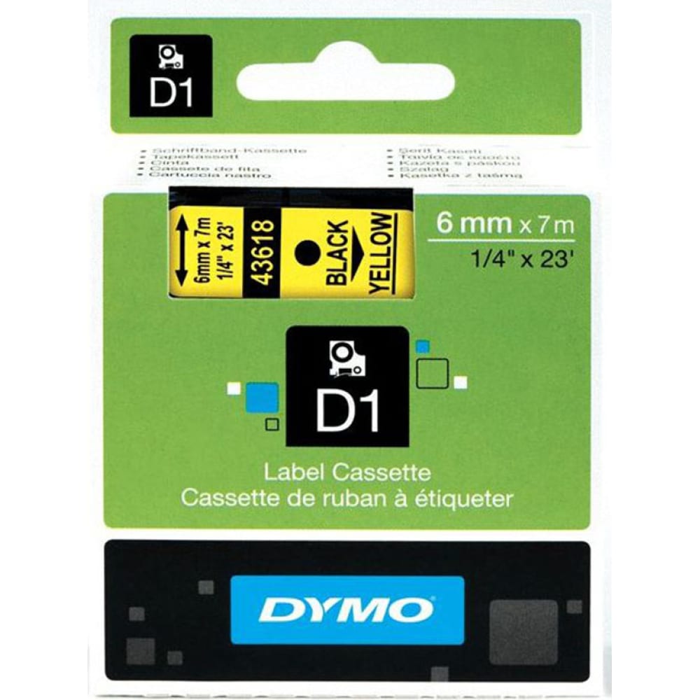 Картридж Dymo картридж для принтеров этикеток dymo d1 12мм х 7м пластик красный шрифт белый фон s0720550