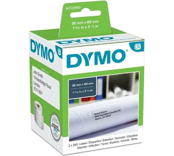 Изображение товара Адресные этикетки Dymo S0722400 36x89 мм, 2x260 штук в рулоне DYMO99012