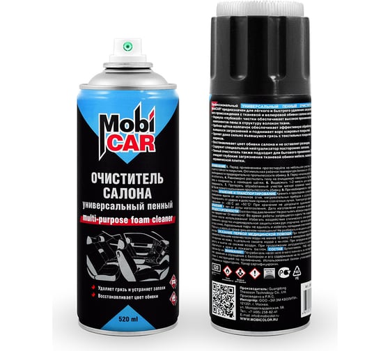 Изображение товара Универсальный пенный очиститель салона Mobicar с колпачком-щёткой, 520 мл 0513-02 MC