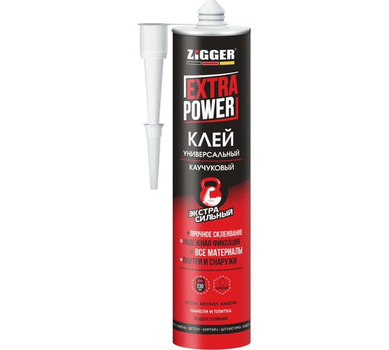 Изображение товара Клей ZIGGER EXTRA POWER каучуковый экстрасильный, бежевый 380гр 03-02-19