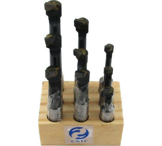 Изображение товара Комплект из 9 шт, хвостовик 12 мм, D расточки 10-70 мм, Т5К10 для глухих отверстий к расточным головкам ГОСТ25987-83 CNIC 55049