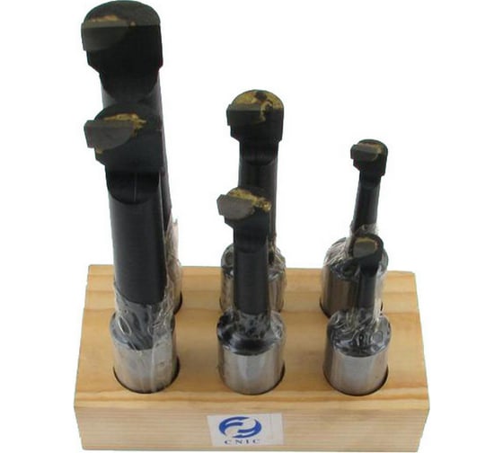 Изображение товара Комплект из 6 шт, хвостовик 25 мм, D расточки 15-160 мм, Т5К10 для глухих отверстий к расточным головкам ГОСТ25987-83 CNIC 55053