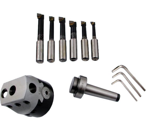 Изображение товара Головка расточная d 100 мм, D расточки 15-160 мм, КМ5 с комплектом резцов Т15К6 из 6шт CNIC 47154