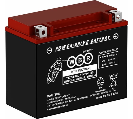 Изображение товара Мото аккумулятор WBR MT12-18 MF УТ-00002740