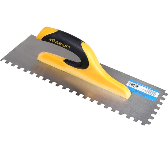 Изображение товара Зубчатая гладилка DIZAYNTOOLS 120x350 мм, зуб 8x8 мм, пластиковая ручка DIZAYN 313 .313