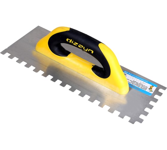 Изображение товара Зубчатая гладилка DIZAYNTOOLS 120x300 мм, зуб 10x10 мм, пластиковая ручка DIZAYN 344 .344