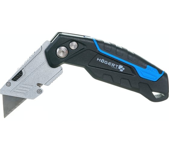 Изображение товара Складной нож HOEGERT TECHNIK с трапециевидным лезвием, в комплекте 3 запасных лезвия HT4C639