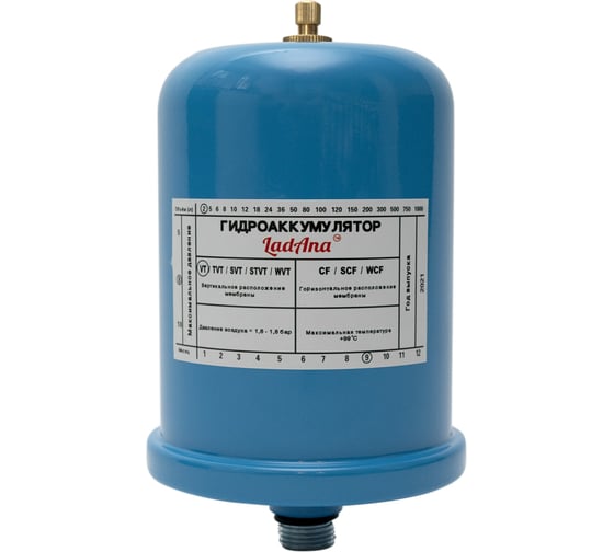 Изображение товара Гидроаккумулятор вертикальный голубой 2 л LadAna 110101032