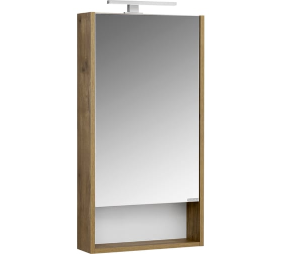 Изображение товара Зеркальный шкаф AQUATON Сканди 45 белый, дуб рустикальный 1A252002SDZ90