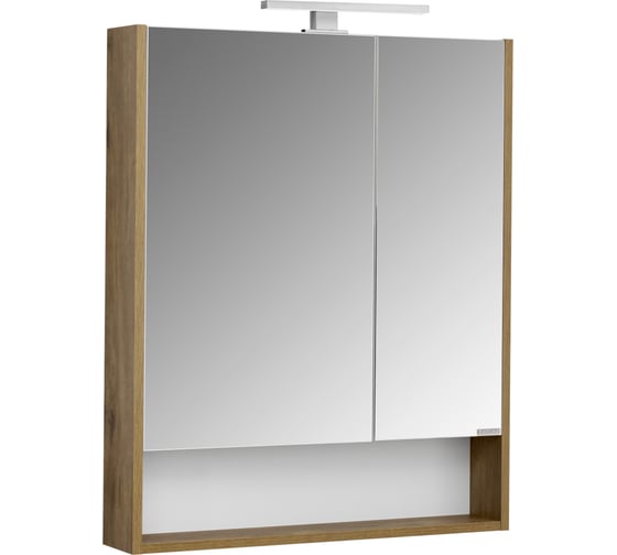 Изображение товара Зеркальный шкаф AQUATON Сканди 70 белый, дуб рустикальный 1A252202SDZ90