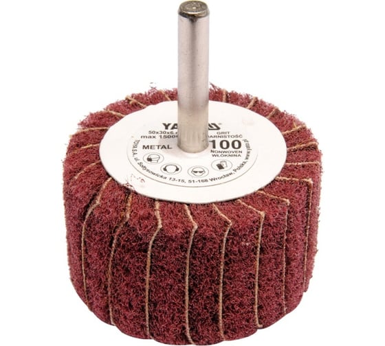 Изображение товара Круг лепестковый со шпинделем 50x30x6 мм, Р100 YATO YT-83391