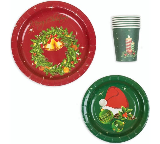 Изображение товара Набор бумажной посуды BOOMZEE 05 - Новогодний 521096