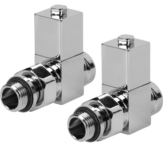Изображение товара Набор дизайн-вентилей ROYAL THERMO CUBE прямой, хром, 1/2" НС-1193189