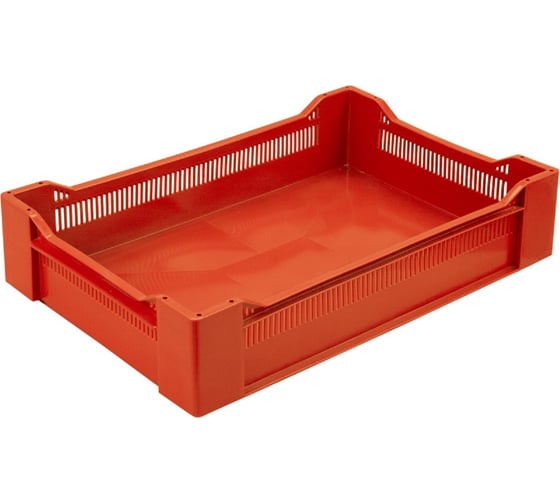 Изображение товара Ящик Тара.ру п/э, 600x400x135, дно сплошное, красный 07728