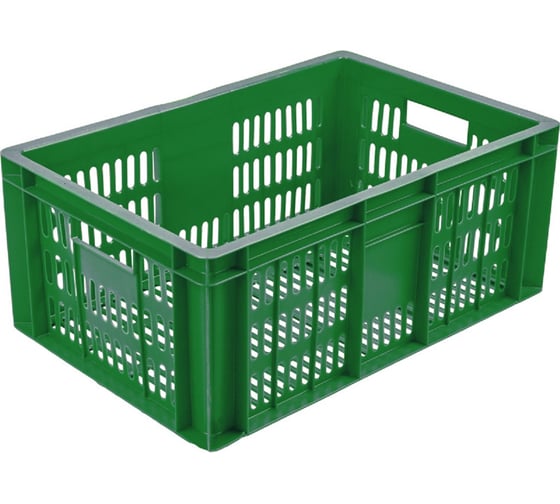 Изображение товара Колбасный ящик с перфорацией Тара.ру п/э 600x400x250, зеленый 19150