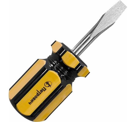 Изображение товара Отвертка Петрович SL6,0х38мм (бочка), CrV,  2-компонентная рукоятка 4100000337