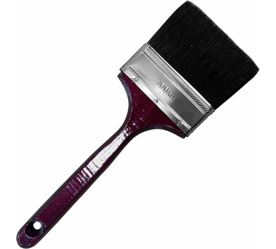 Изображение товара Плоская кисть Управдом 100 мм, черная натур. щетина, дер. удл. окрашенная ручка 4100003299