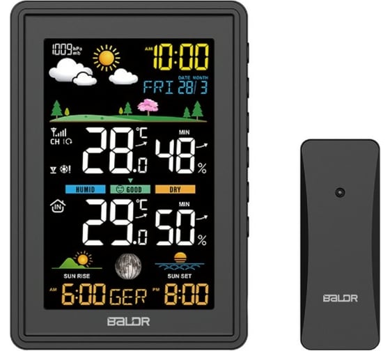 Изображение товара Беспроводная метеостанция BALDR B0360WST2H2PR-V3-BLACK