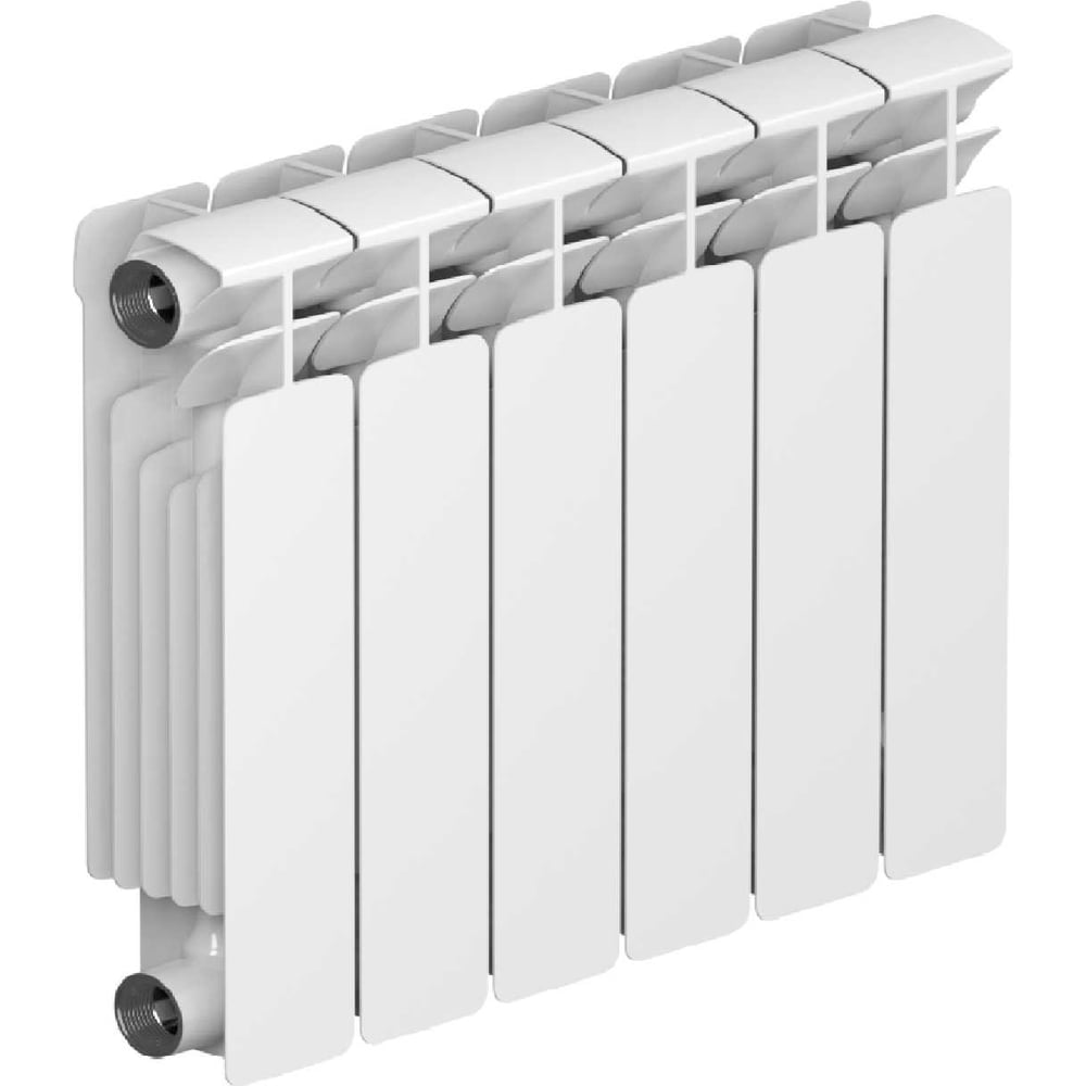Изображение товара Биметаллический радиатор RIFAR BASE 350 06 6 секций боковое подключение белый