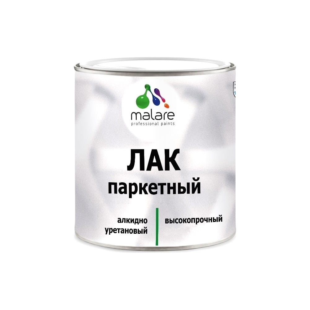 Изображение товара Лак MALARE для паркета и ламината, акрил-уретановый, высокопрочный, матовый, 0.9 кг ЛОПРКТПРМ0090