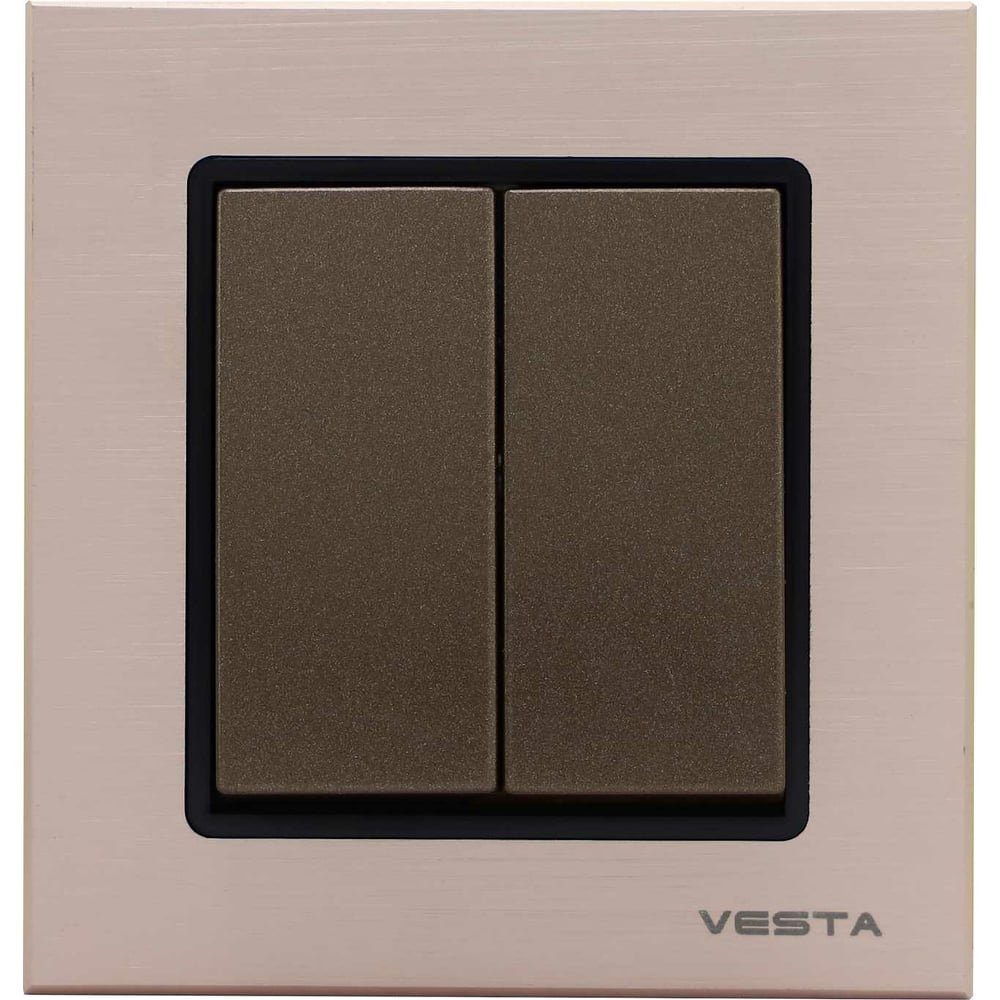 Двухклавишный выключатель Vesta Electric выключатель 2 кл сп brite вс10 2 1 брш 10а с инд шампань iek br v20 1 10 k37