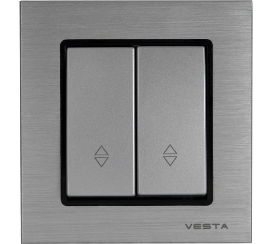 Изображение товара Выключатель Metronex Electric Exclusive Silver Metallic реверсивный двуклавишный FVK050307SER