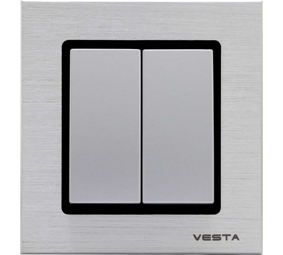 Изображение товара Выключатель Metronex Electric Exclusive Silver Metallic двухклавишный FVK050203SER