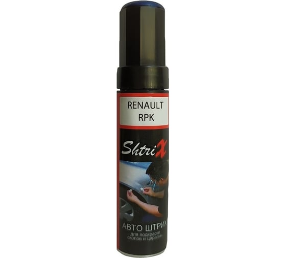 Изображение товара Профессиональный карандаш с кисточкой для удаления сколов и царапин Аэрохим Shtrix лазурно-синий авто штрих 12 мл Renaul RPK