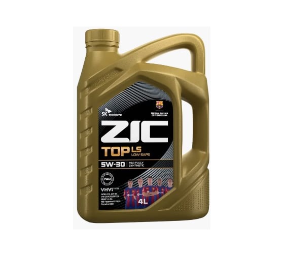 Изображение товара Моторное масло ZIC 5W30 TOP LS C3, SN/CF, 504/507, синтетическое, 4 л 162612