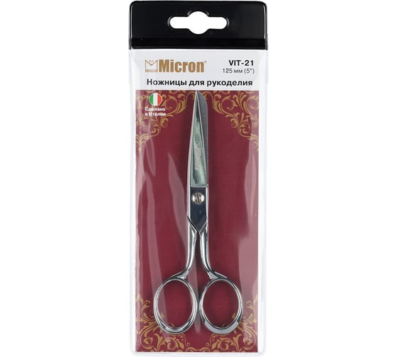 Изображение товара Ножницы Micron VIT-21 для рукоделия, в чехле, 125 мм 578409